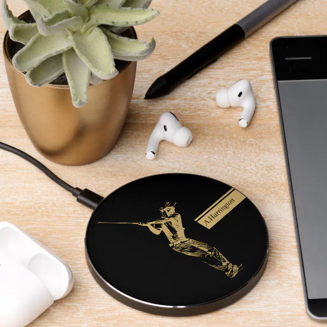 The golden golfer  wireless charger