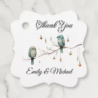 Rustic Woodland Love Birds Celebration Favor Tags