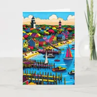 Martha's Vineyard | Colorful Abstract Art Card