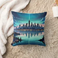 Out of this World - Magical Nighttime Skyline Throw Pillow