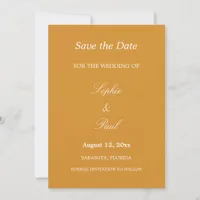 Golden Orange Wedding Save the Date