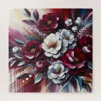 Maroon and white Floral arrangement | Jigsaw Puzzle