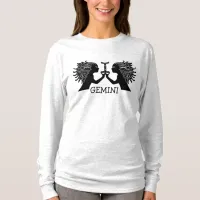 Hand Drawn Gemini Twins Holding Zodiac Symbol T-Shirt