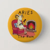 Aries the Ram zodiac star constellation Button