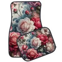 Timeless Rose Floral Charm Car Floor Mat