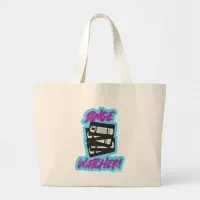 Binge Watcher VHS Vintage Fun Motto Large Tote Bag