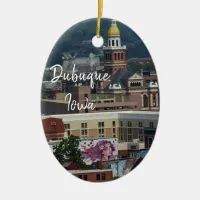 Dubuque, Iowa City View Graffiti Murals Ceramic Ornament