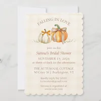 "Falling in Love" Autumn Rustic Fall Bridal Shower Invitation