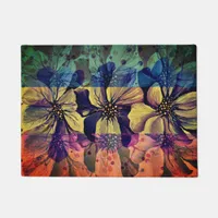 Bohemian Multicolored Delphinium  Flowers Doormat