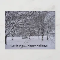 Let it Snow...Happy Holidays postcard