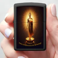 Serene Golden Buddha wisdom,  Zippo Lighter