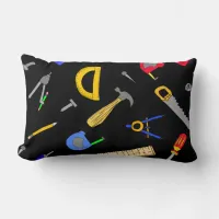 Boy's Throw Pillow with Collage of Tools