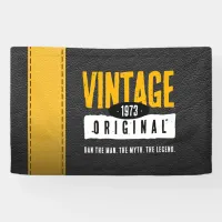 Vintage Original Black & Gold Leather Birth Year Banner