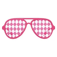 Pink Mardi Gras Harlequin Diamond Pattern Aviator Sunglasses