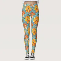 Groovy Flowers with Vintage Vibes Leggings