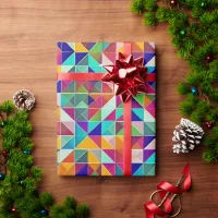 Colorful Geometric Patterns Wrapping Paper