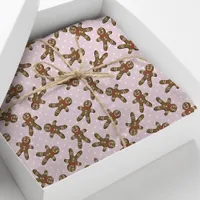 Pink Gingerbread Man Christmas Tissue Paper