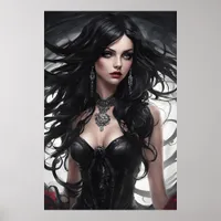 Sexy Woman in Black Poster