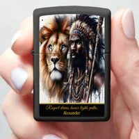 Lion-hearted warrior,  zippo lighter