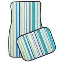 Coastal Beach Stripes Car Floor Mat