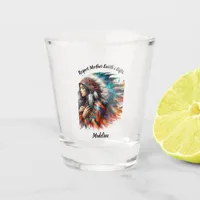 Native Indian woman stands proudly Shot Glass