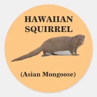 Hawaiian Squirrel (Asian Mongoose) Round Sticker