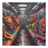 Train full of Demons and lost Souls Faux Canvas Print