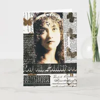 Mixed Media Collage With Pretty Lady Card