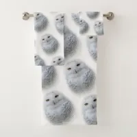 Beautiful, Dreamy and Serene Snowy Owl Bath Towel Set