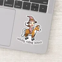 Cute Witch Riding a Horse Sticker