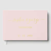 Elegant Modern Blush Gold Wedding Foil Guest Book