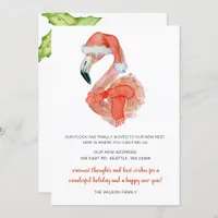 Cute Santa Flamingo We've Moved Moving Holiday