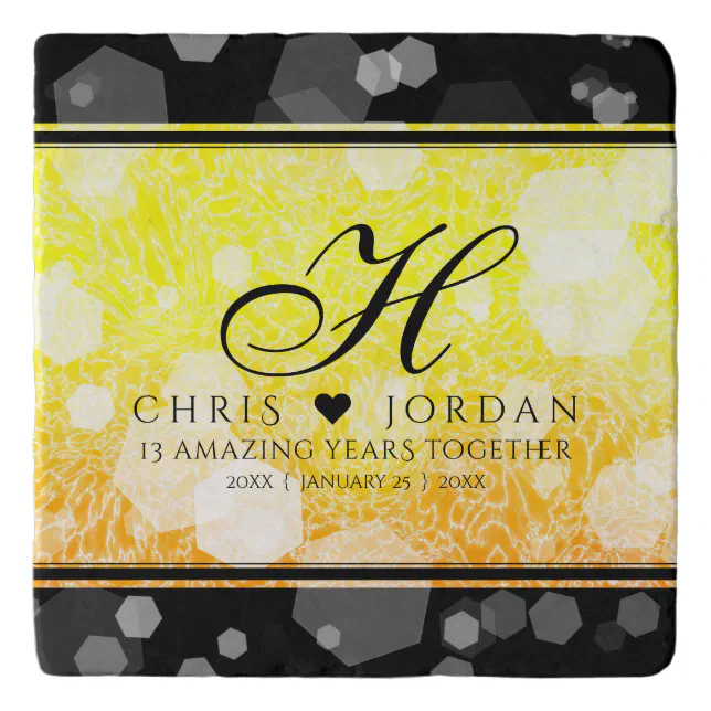 Elegant 13th Citrine Wedding Anniversary Trivet