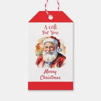 Bright Festive Santa Claus Merry Christmas Custom Gift Tags