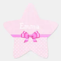 Personalize this Pink Glitter Star Sticker