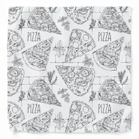 Italian Trattoria Pizza Slices Food Pattern Chef Bandana