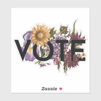 Vintage sunflower Floral Elegant Feminine Go Vote Sticker