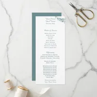 Modern Eucalyptus Wedding Program