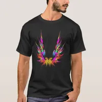 Phoenix - colorful fractal art on black T-Shirt