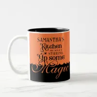 Kitchen Magic Funny Witchy Gothic Halloween Gift Two-Tone Coffee Mug