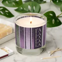 Purple Green  Christmas Fa La La Pattern#27 ID1009 Scented Candle