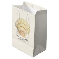 Vintage Scallop Single Seashell Wedding Medium Gift Bag