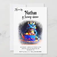 *~* Cake AP88  Baby Dragon Photo Birthday Party Invitation