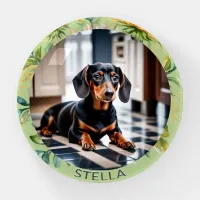 Personalized Pet Dog Photo Animal Pretty Floral Paperweight