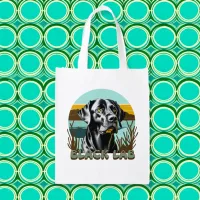 Black Labrador Retriever Vintage Text Grocery Bag