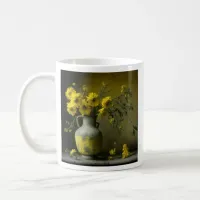 Antique Vase of Yellow Flowers Coffee Mug