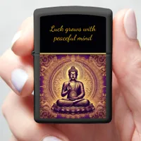 Buddha in a peaceful lotus garden zippo lighter