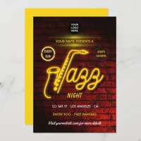 Neon Jazz Music Festival add logo invitation