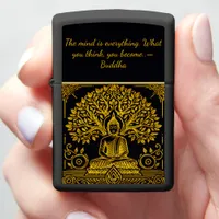 Leafy Backdrop for Golden Buddha Zippo Lighter