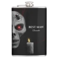 Gothic Skull Spider Candle - Dark Creepy Halloween Flask